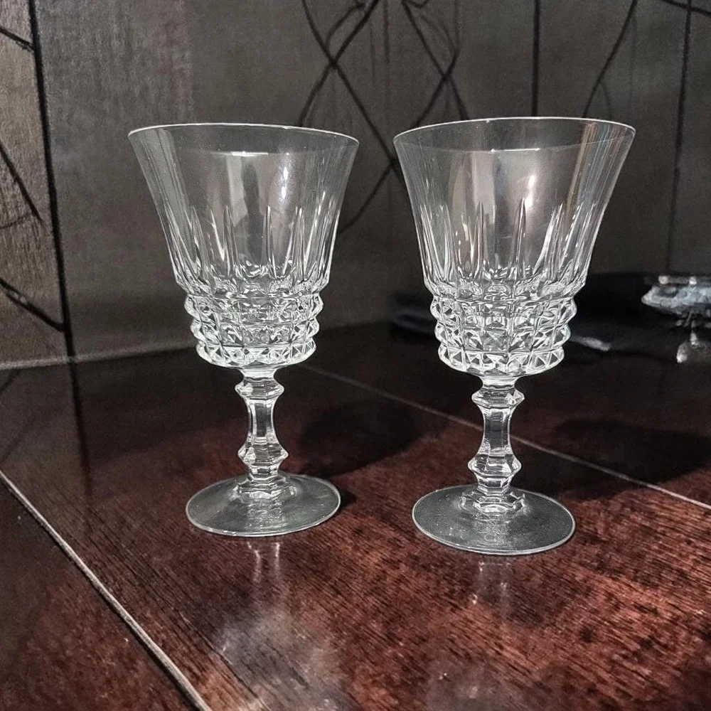 Cristal d'Arques Durand Sherry Glasses, Set of 2, Vintage Elysee‎ Taille Design
